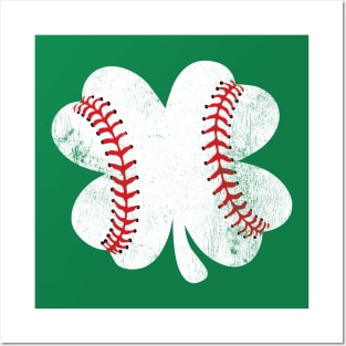 St Patrick's Day Baseball in A Clover Posters and Art